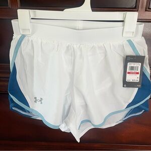 Under Armour White and Blue Athletic Shorts